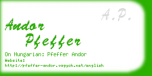 andor pfeffer business card